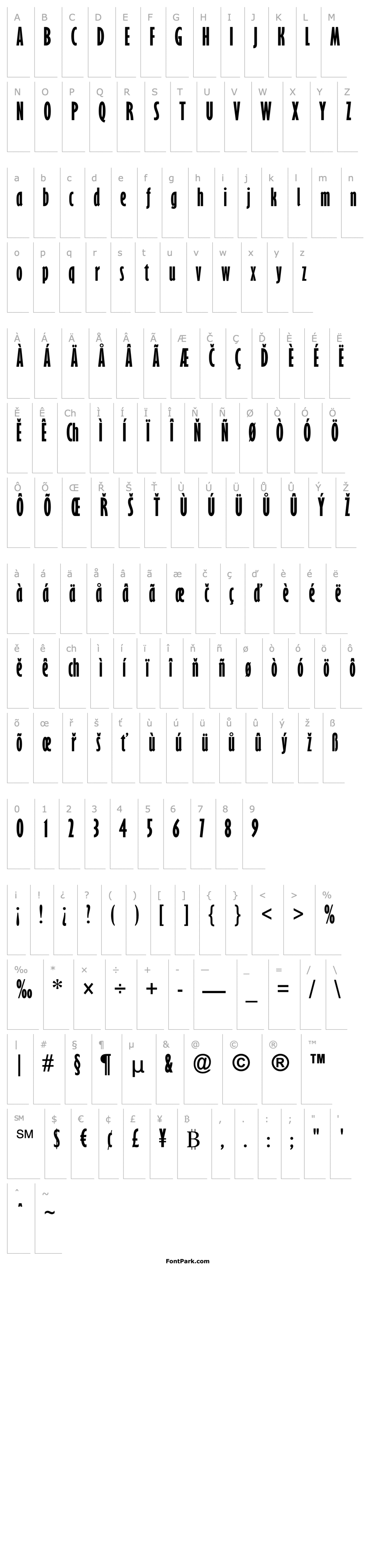 Přehled Gill Sans MT Ext Condensed Bold