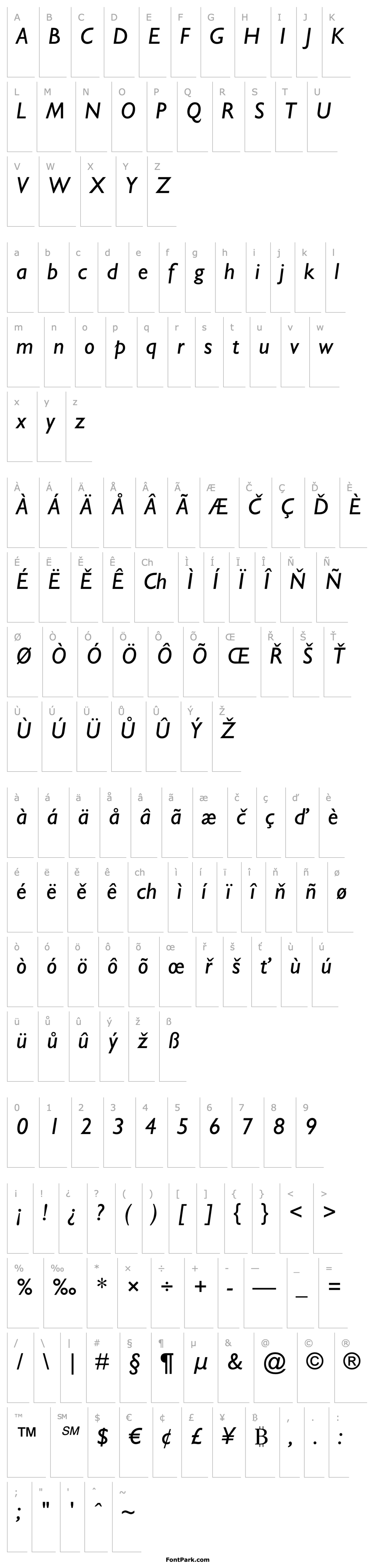 Overview Gill Sans MT Italic