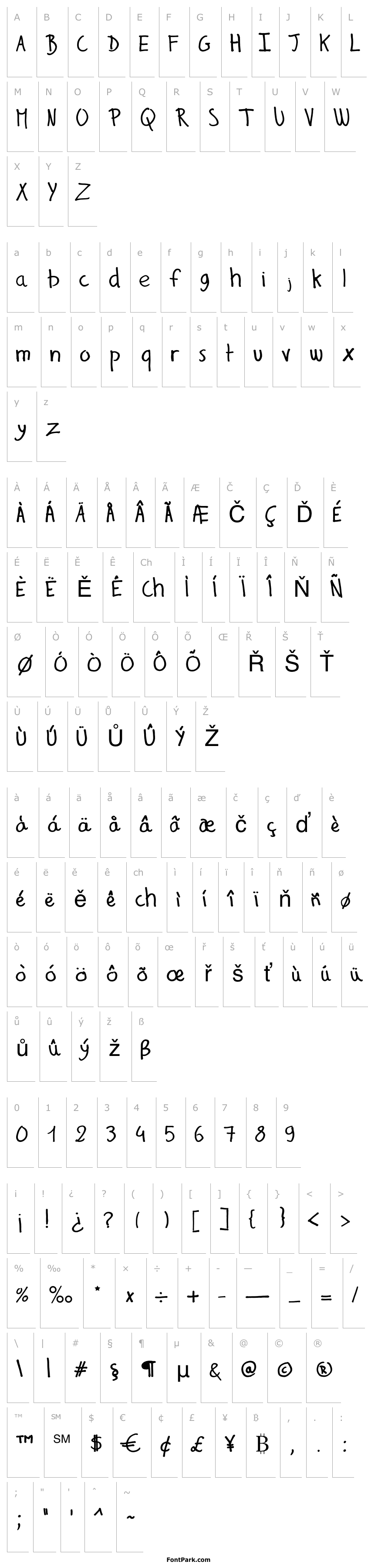 Přehled Gilles' Comic Font