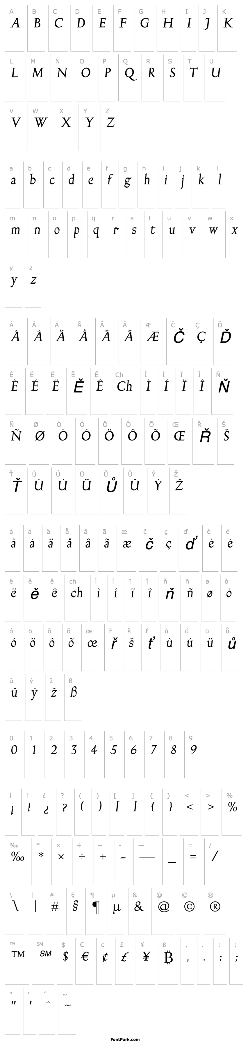 Overview GillFaciaMTStd-Italic