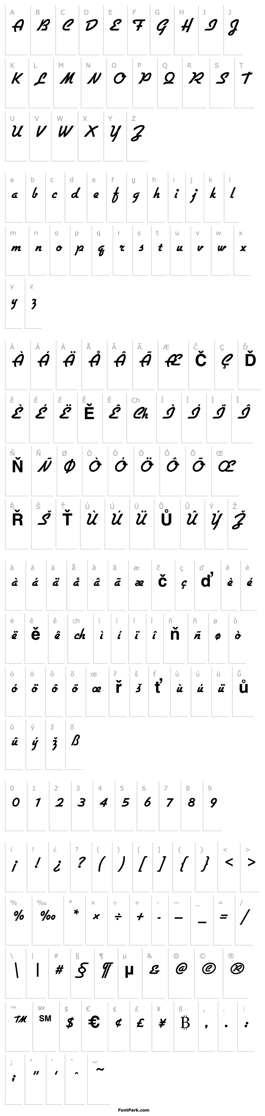 Přehled GilliamScript Bold