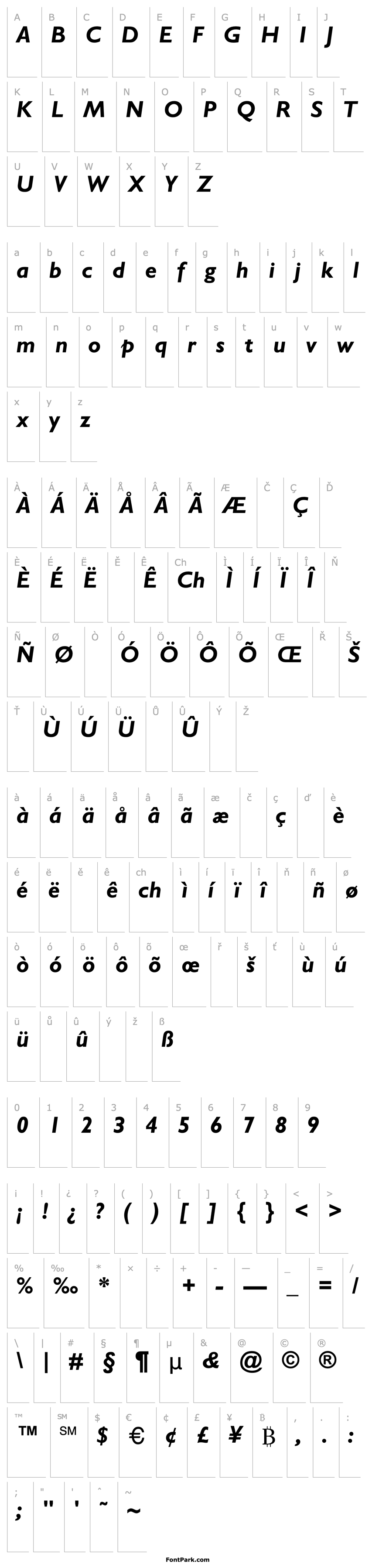 Overview GillSans-BoldItalic