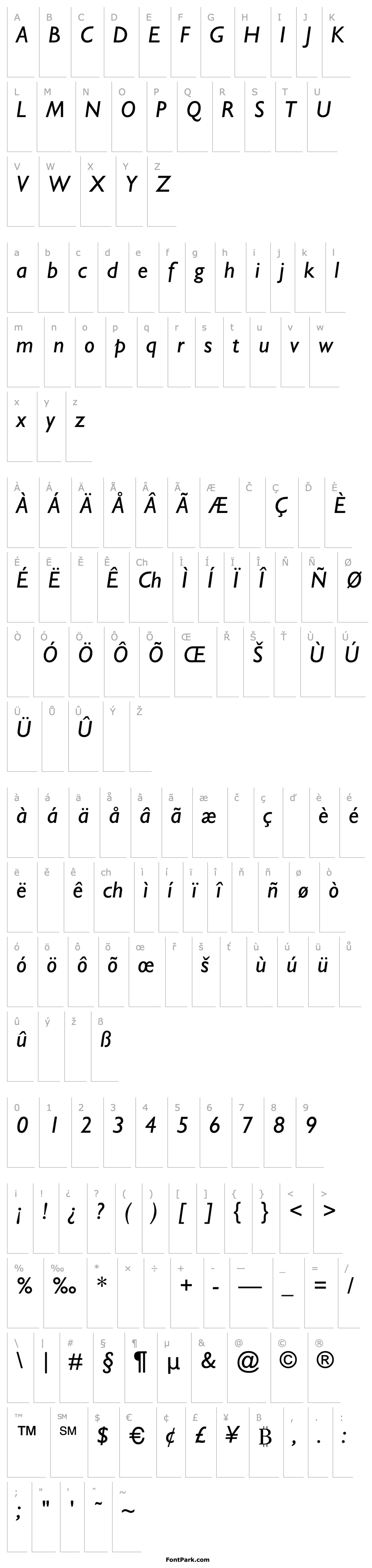 Přehled GillSans-Italic