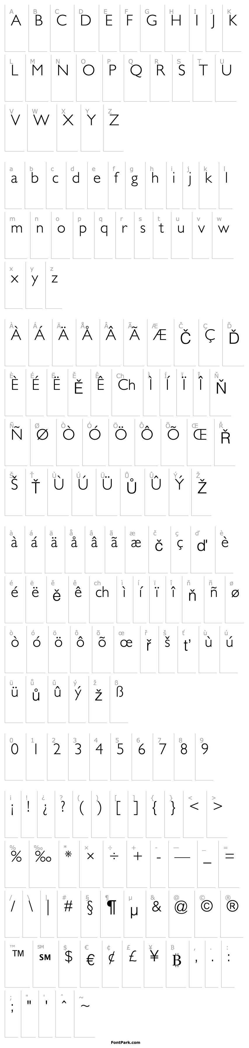 Overview GillSans-Light