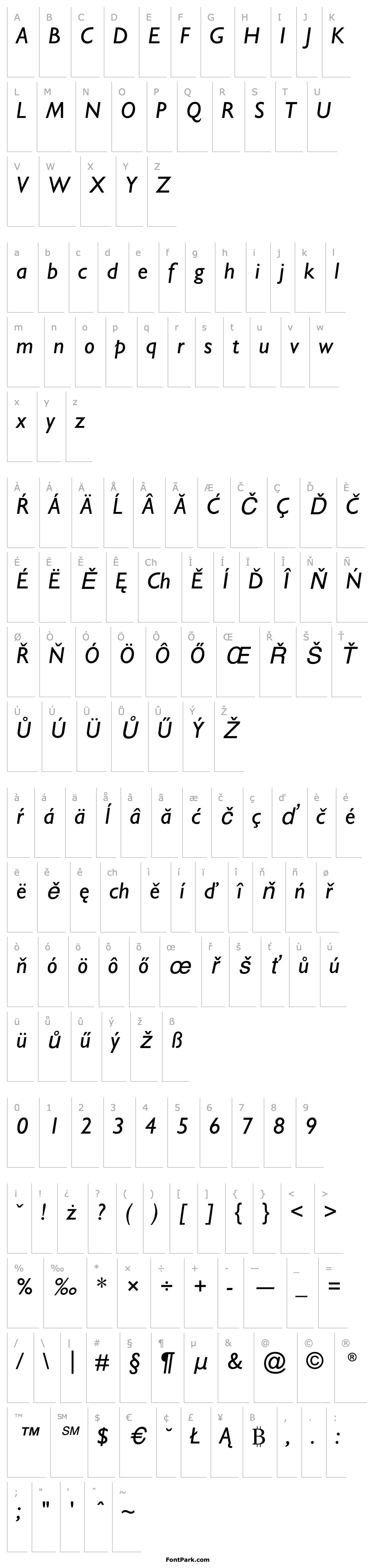 Overview GillSansCE-Italic