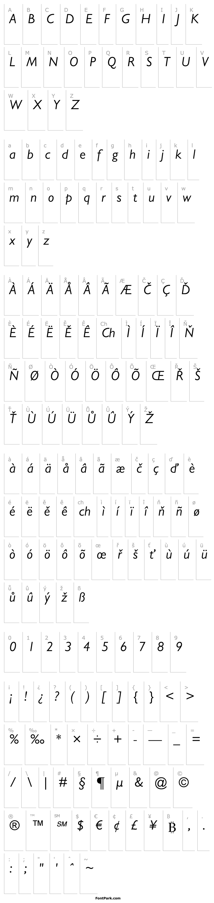 Overview GillSansMTPro-BookItalic