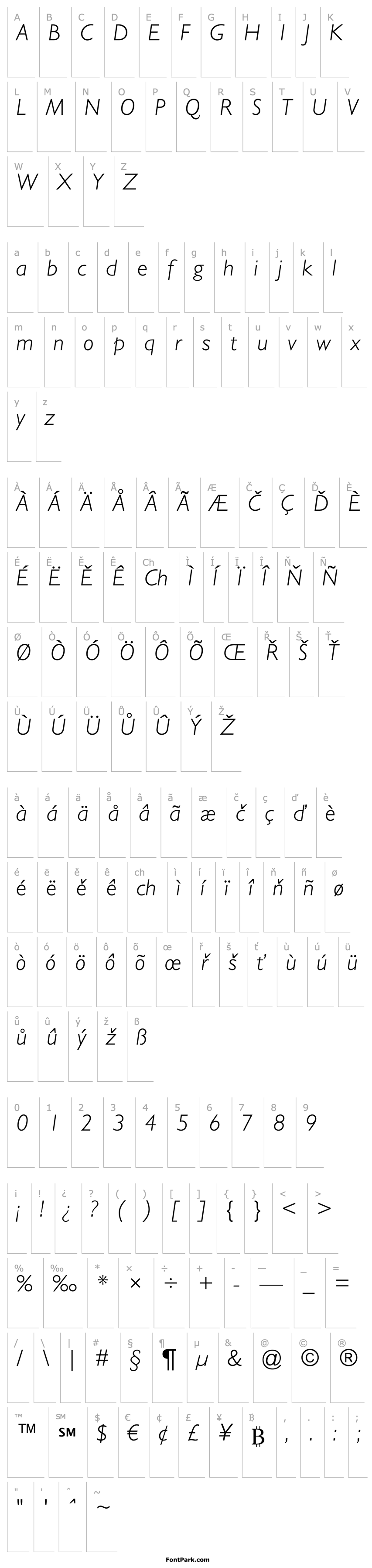 Overview GillSansMTPro-LightItalic