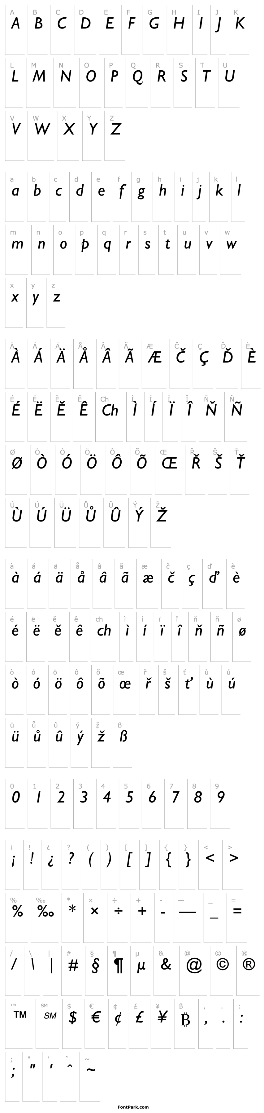 Overview GillSansMTPro-MediumItalic