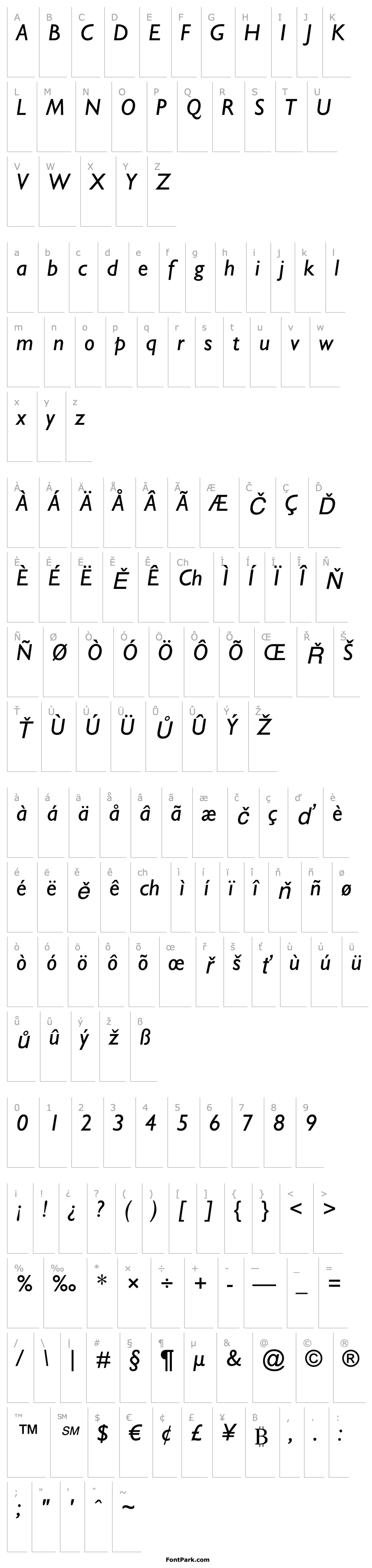 Overview GillSansMTStd-MediumItalic