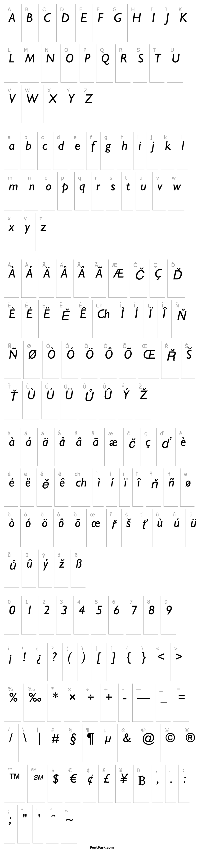 Overview GillSansStd-Italic