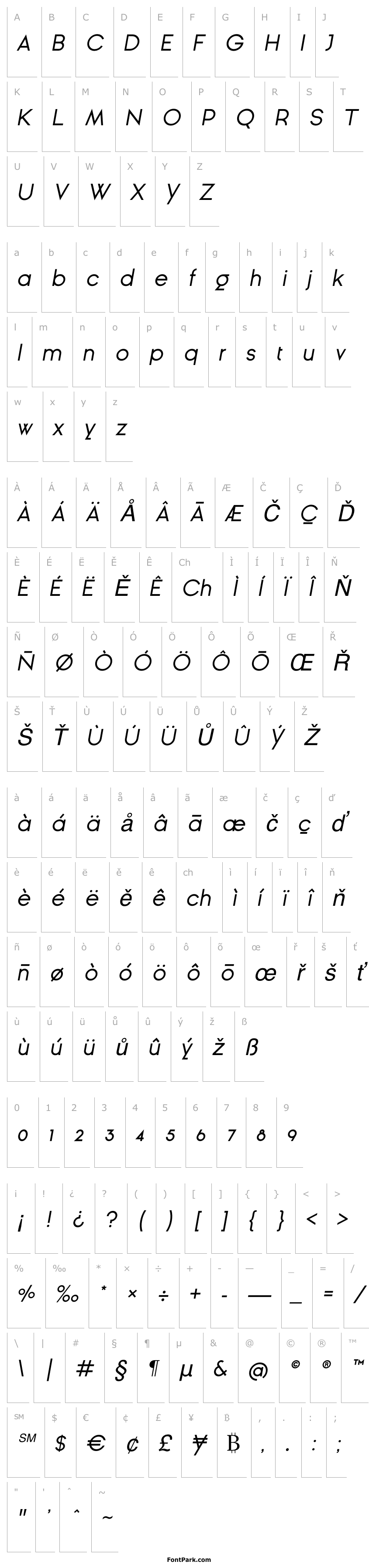 Přehled Ginora Sans Oblique