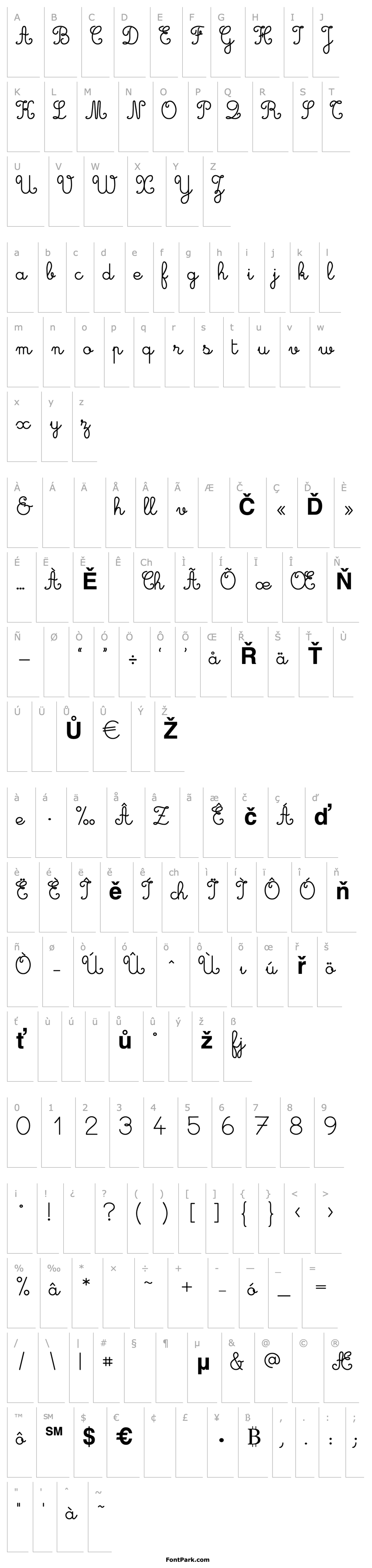 Přehled GinoSchoolScript-Bold