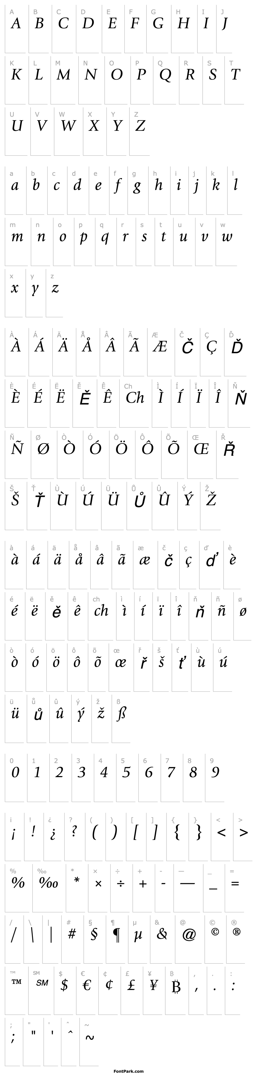 Overview GiovanniStd-BookItalic