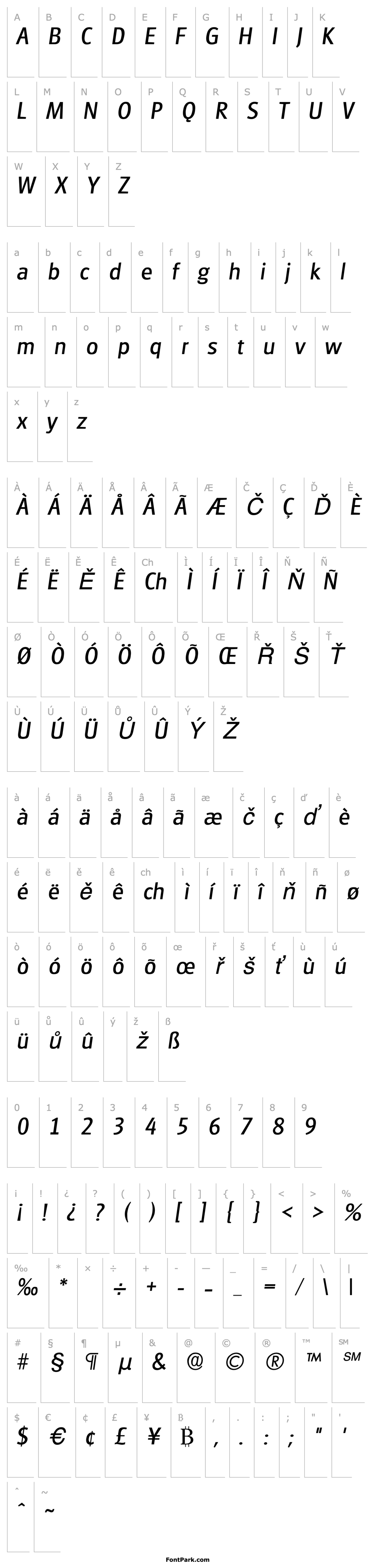 Overview Glasgow Italic