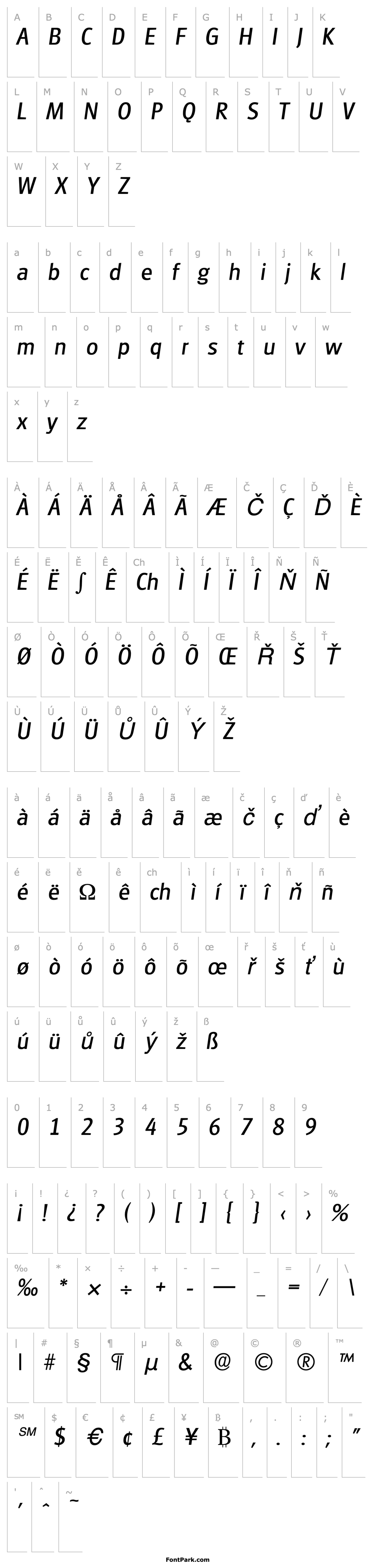 Overview Glasgow-Serial-RegularItalic