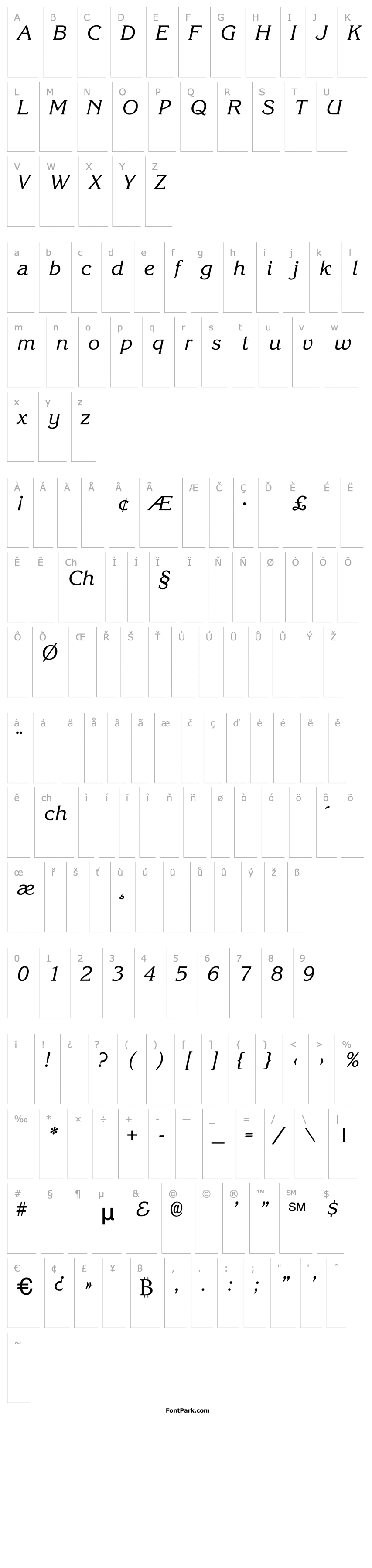 Přehled Gloria-SemiBold-Italic