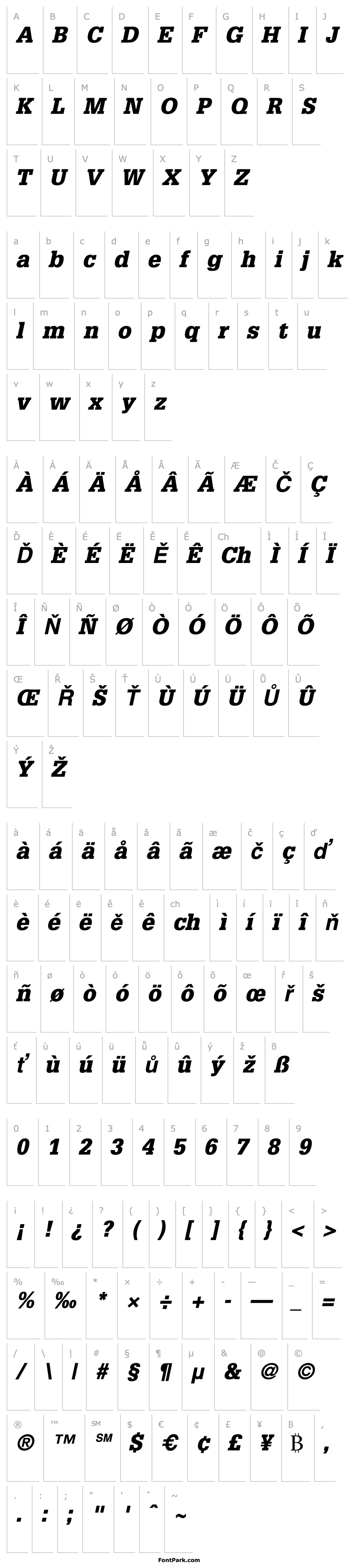 Overview Glypha-BlackOblique