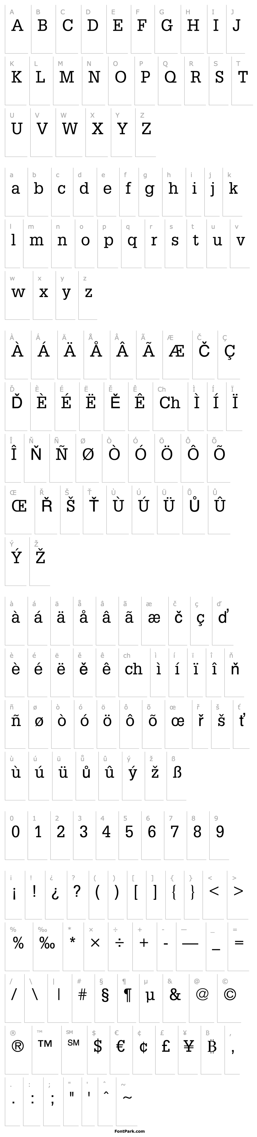 Overview Glypha LT 55 Roman