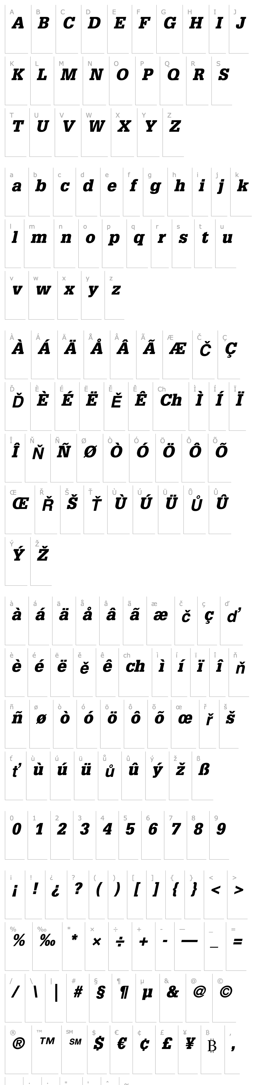 Overview GlyphaLTStd-BlackOblique