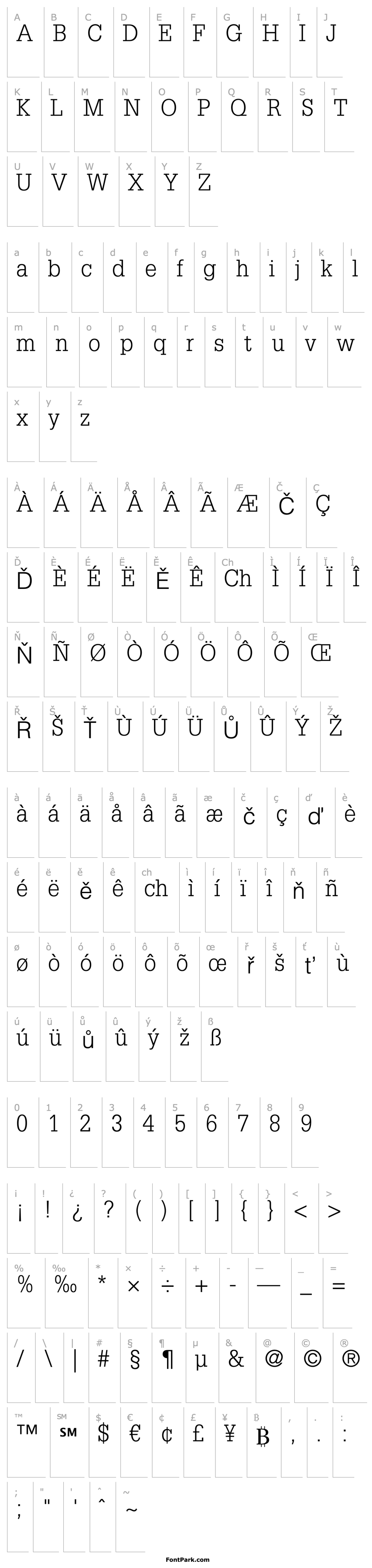 Overview GlyphaLTStd-Light