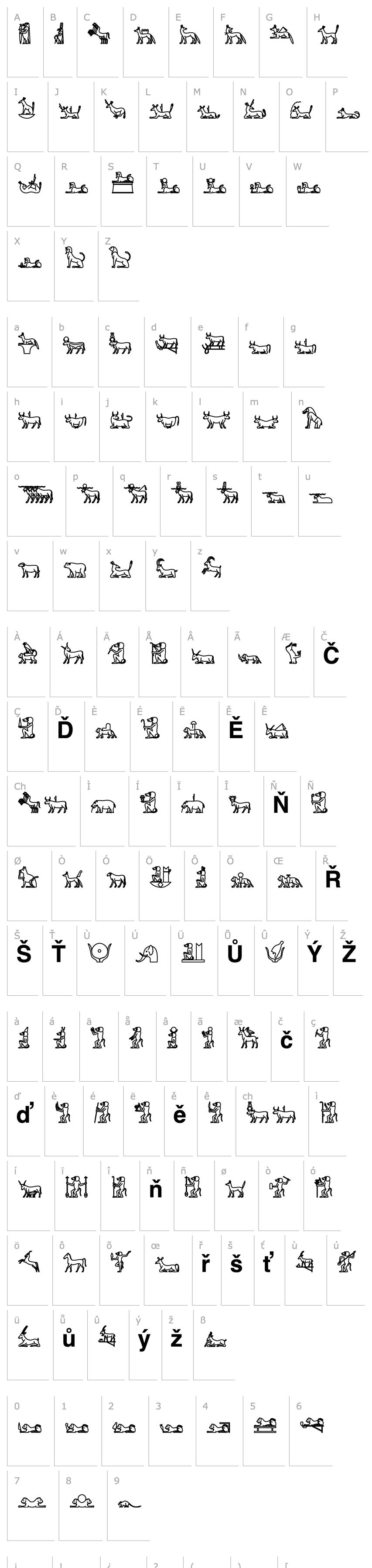 Přehled GlyphExtLibH-Bold