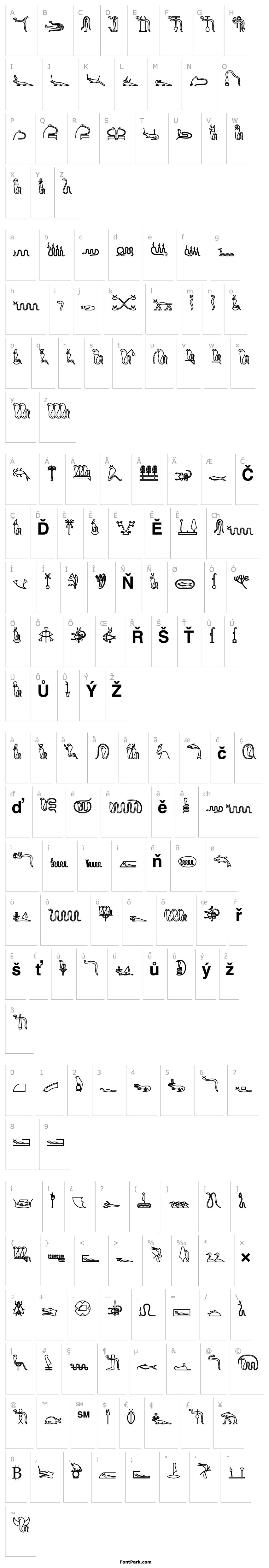 Overview GlyphExtLibK-Bold