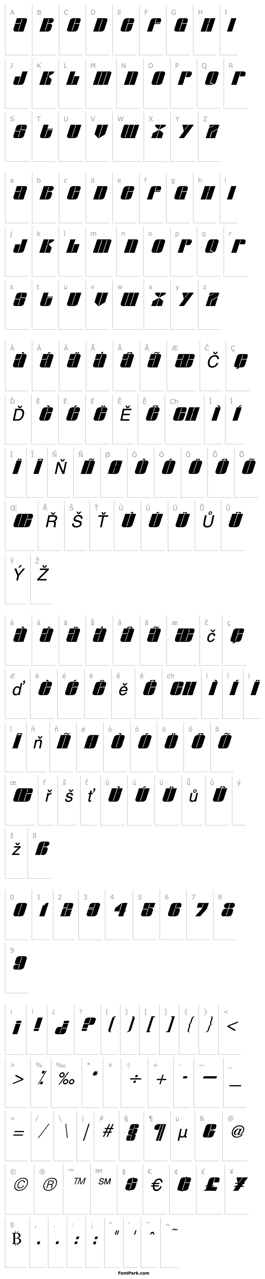 Overview Glyphic Series Italic