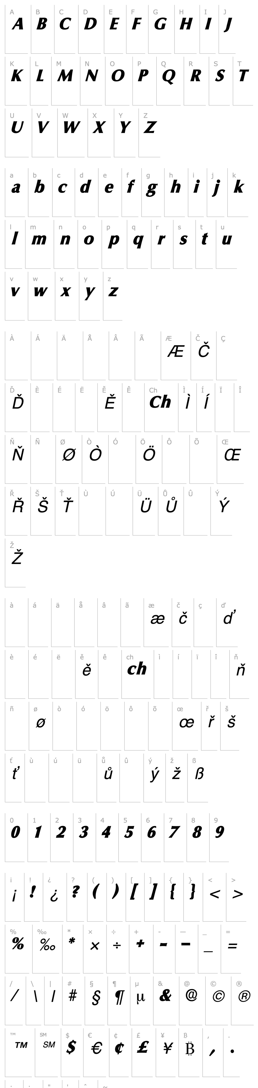 Overview GlyphSSK Italic