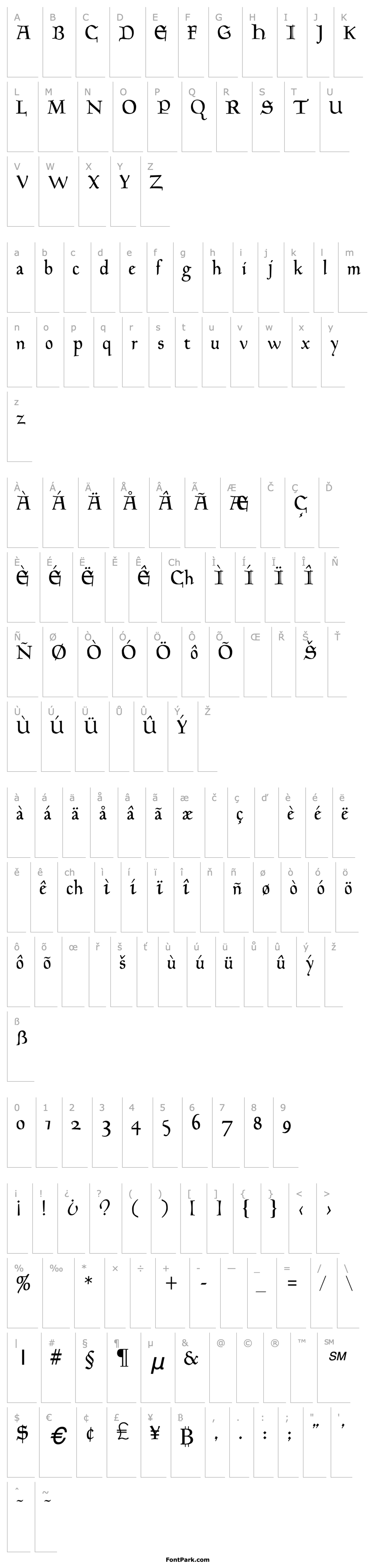 Overview GoldenGothic Script