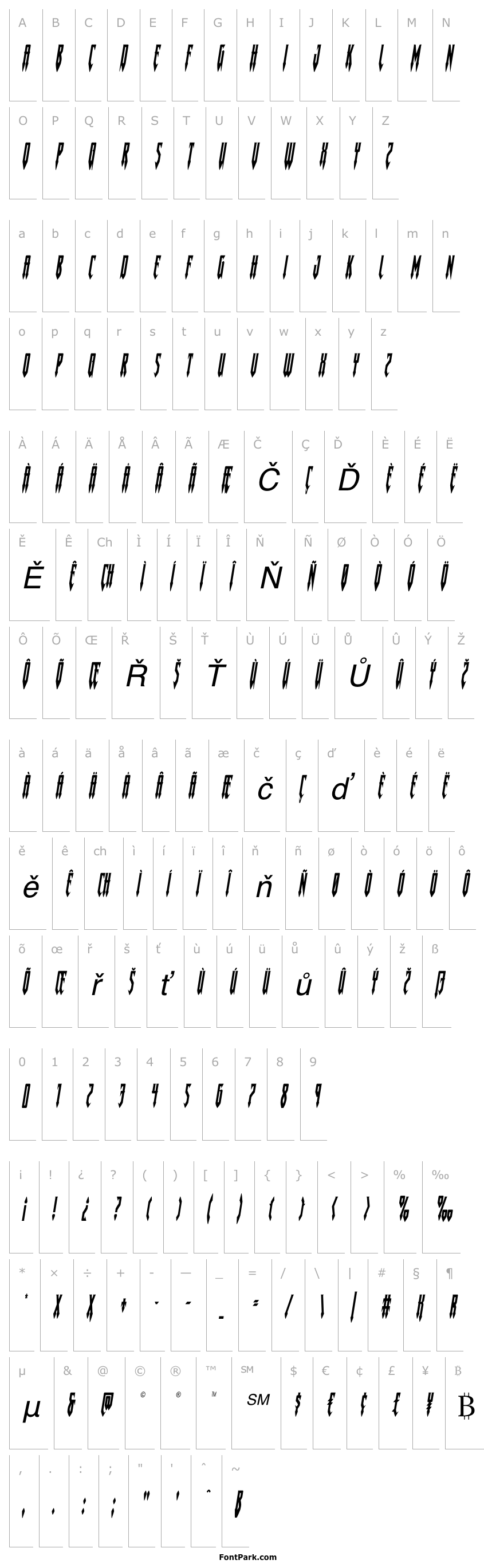 Přehled Gotharctica Condensed Italic