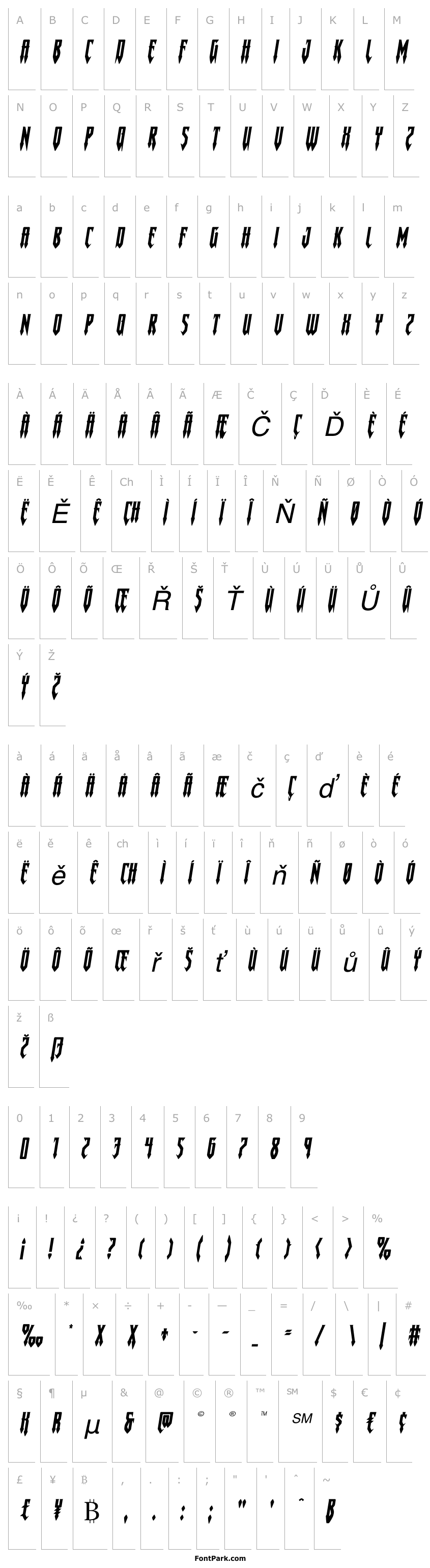 Přehled Gotharctica Expanded Italic
