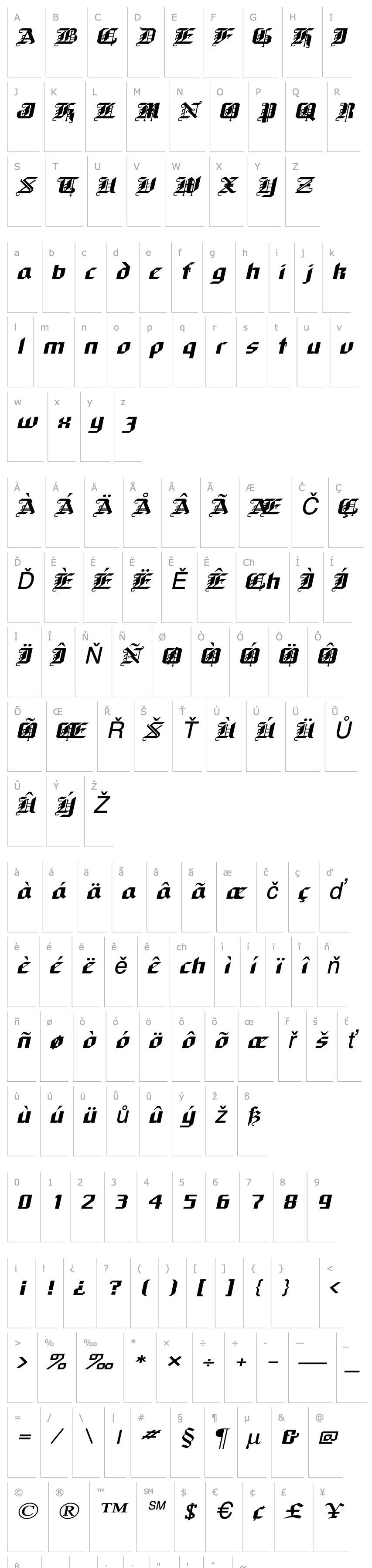 Overview Gothic-Extended Italic