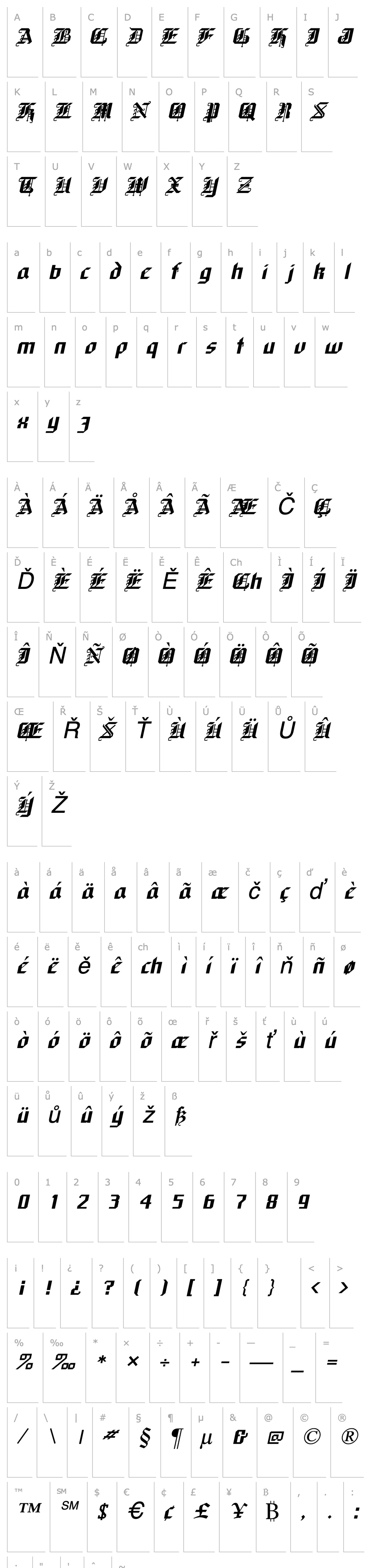 Overview Gothic Italic