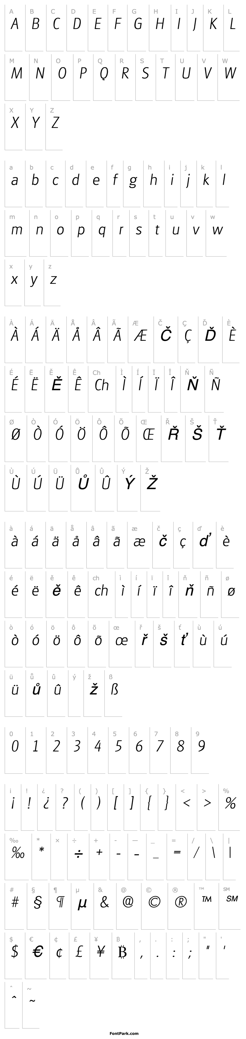 Overview Goudita Sans Light SF Italic