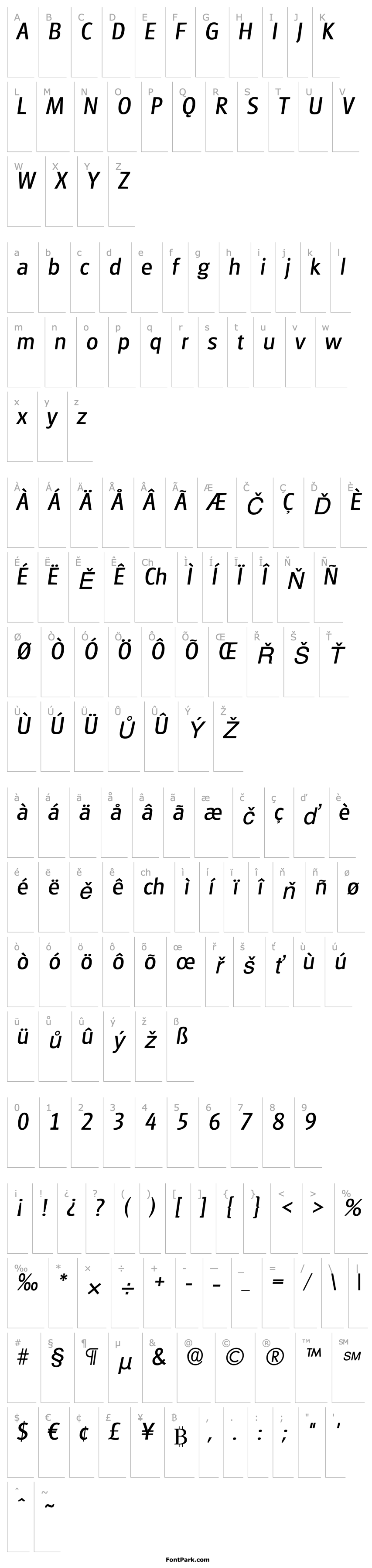 Overview Goudita Sans SF Italic