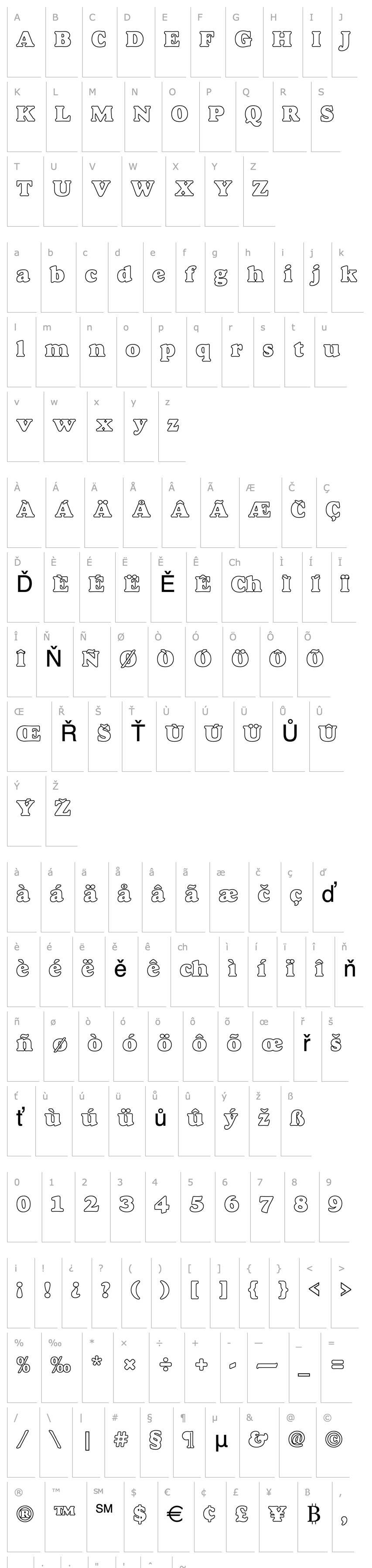 Overview Goudy_Becker_Heavyface_Outline