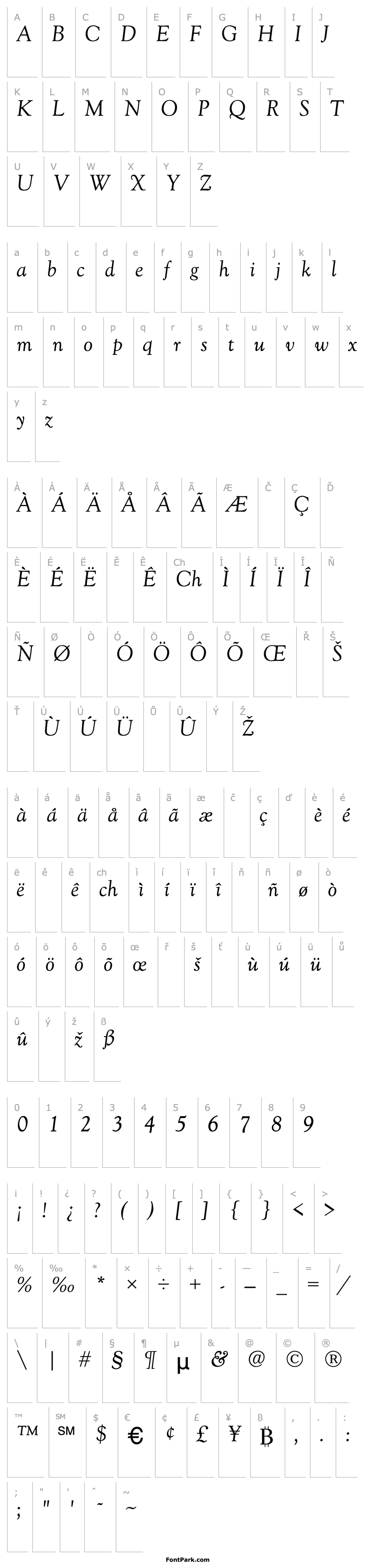 Přehled Goudy-Normal-Italic