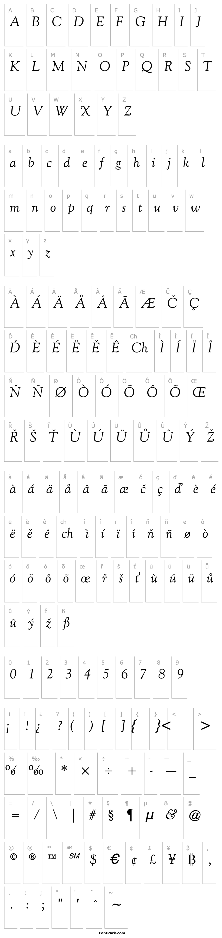 Overview Goudy Old Style ATT Italic