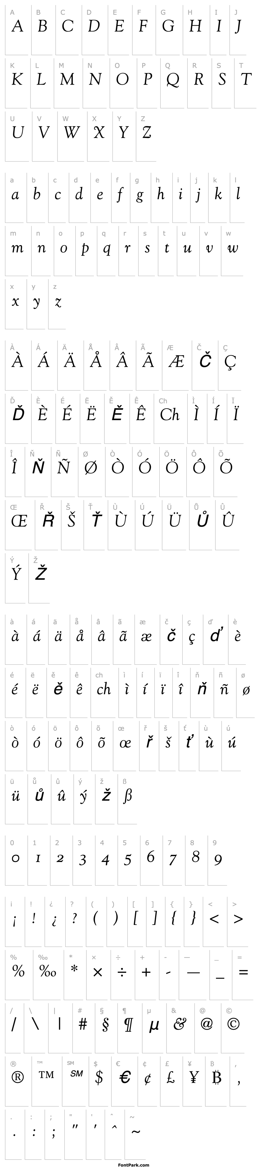 Overview Goudy Old Style Italic Old Style Figures