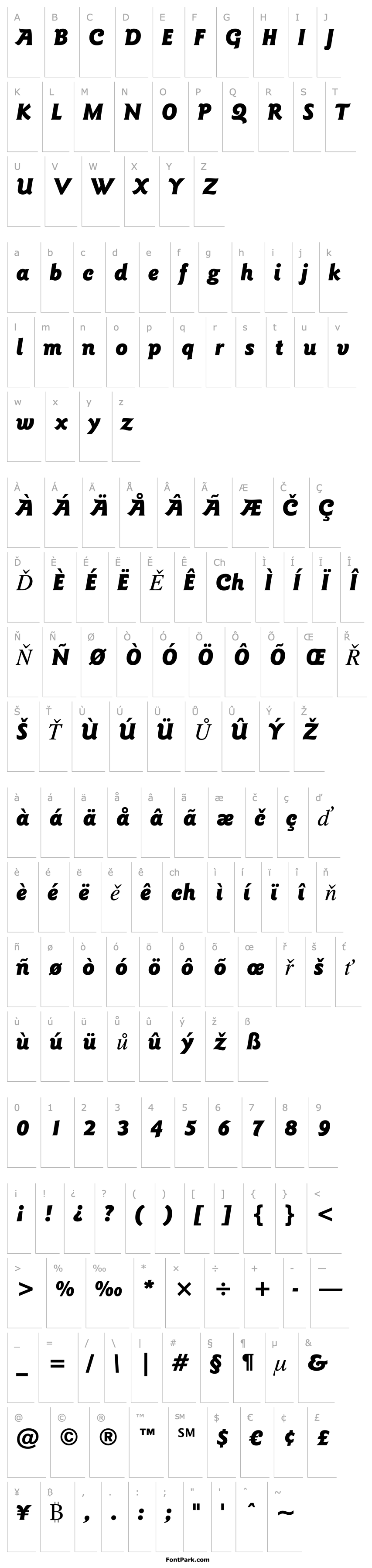 Overview Goudy Sans Black Italic BT