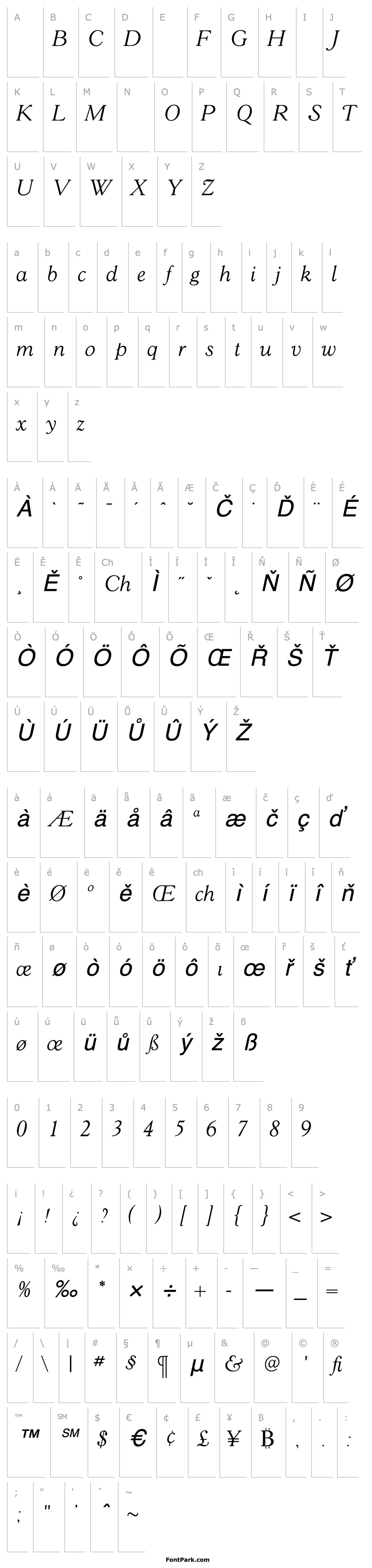 Přehled GoudY38LightItalic