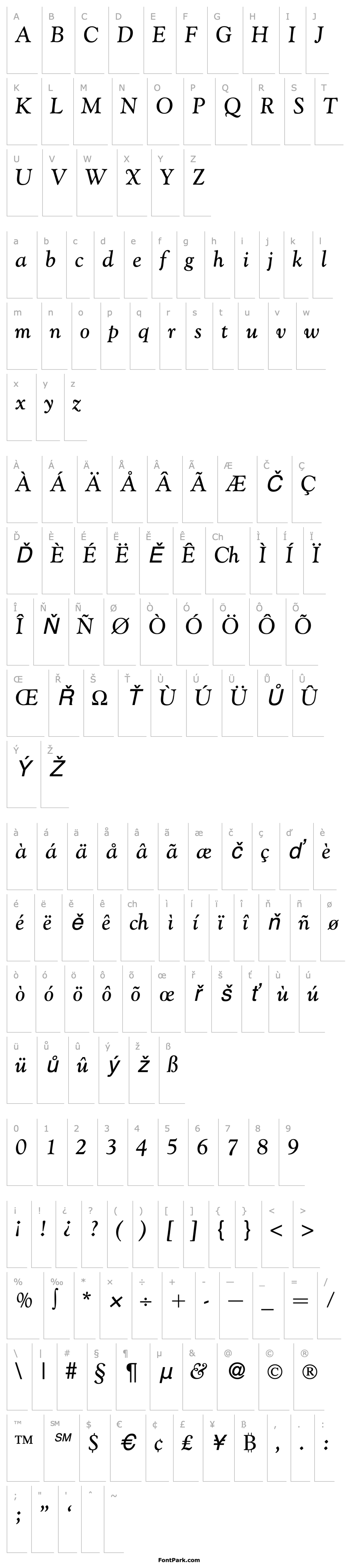 Overview GoudyCatalogue-RegularItalic