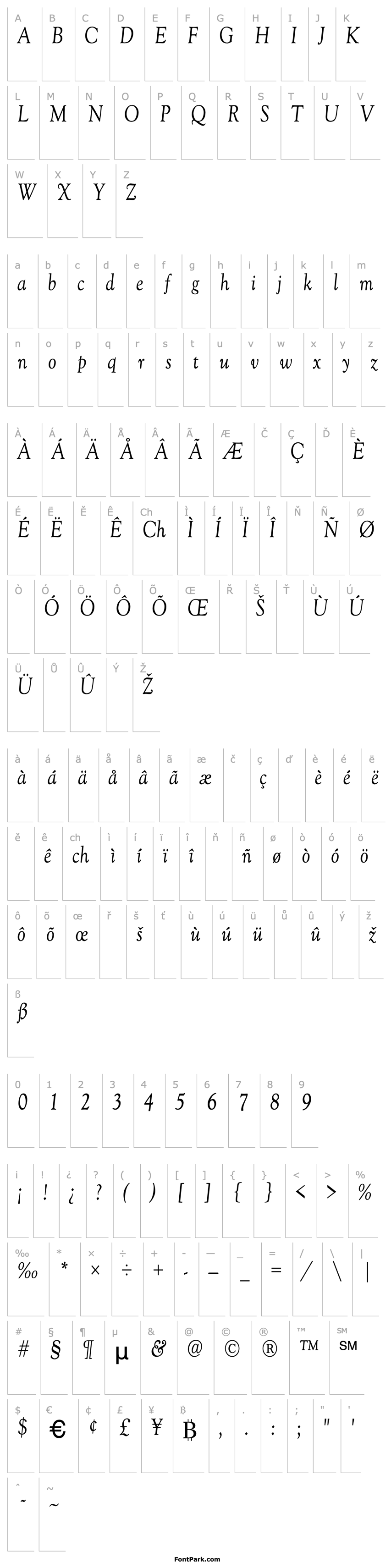 Přehled GoudyCnd-Normal-Italic