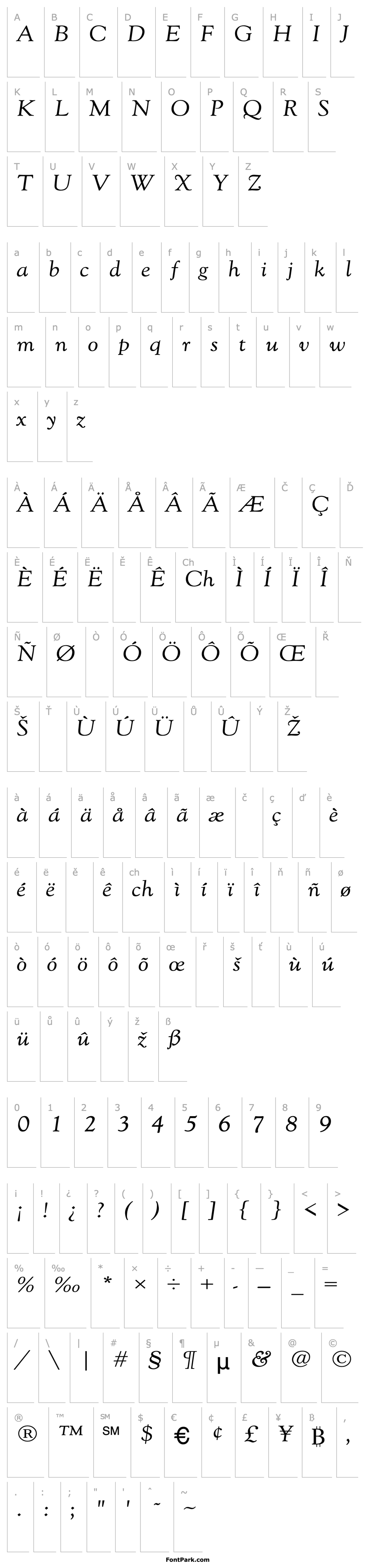 Přehled GoudyExt-Normal-Italic