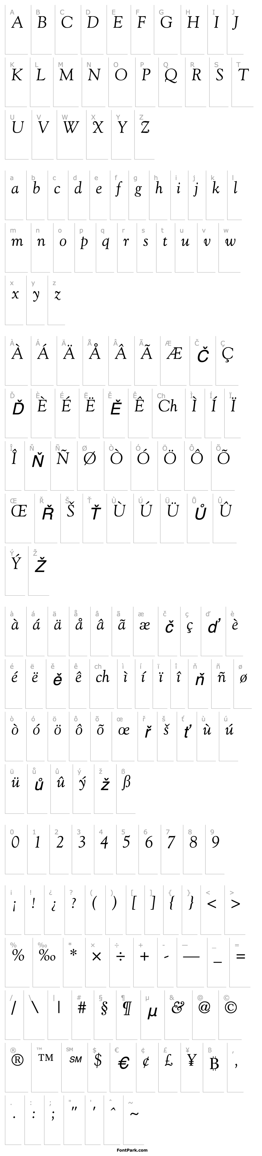 Overview GoudyOldStyle-Italic