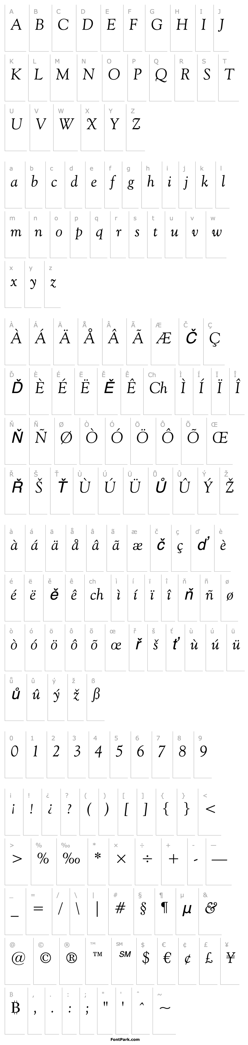 Overview GoudyOldStyleBT-Italic