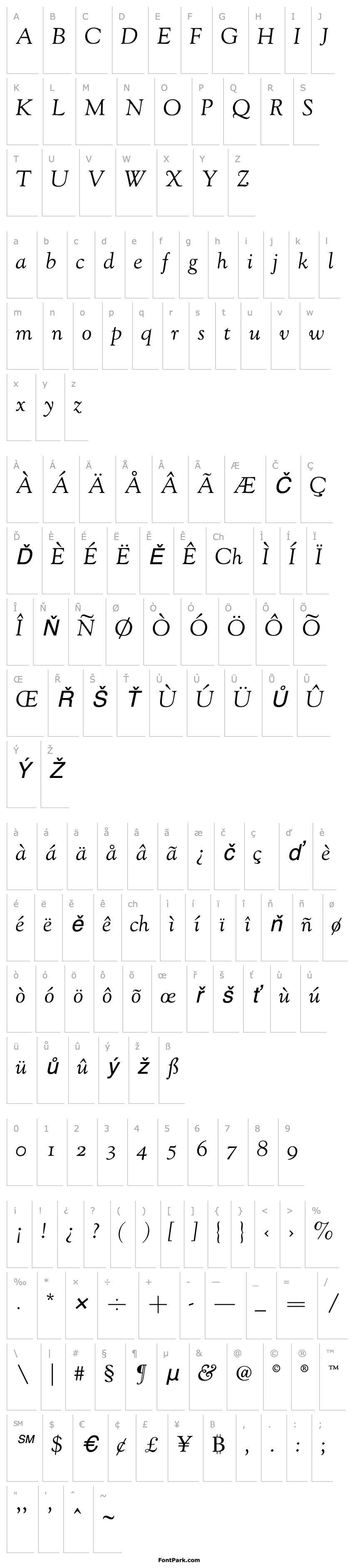 Overview GoudyOldstyleH-Italic