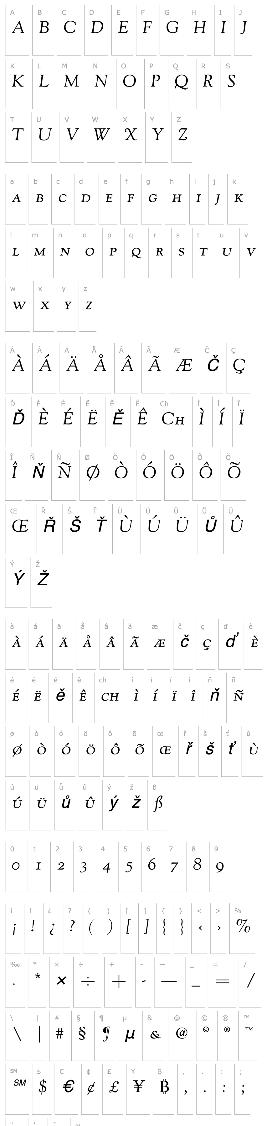 Overview GoudyOldstyleH-SC-Italic