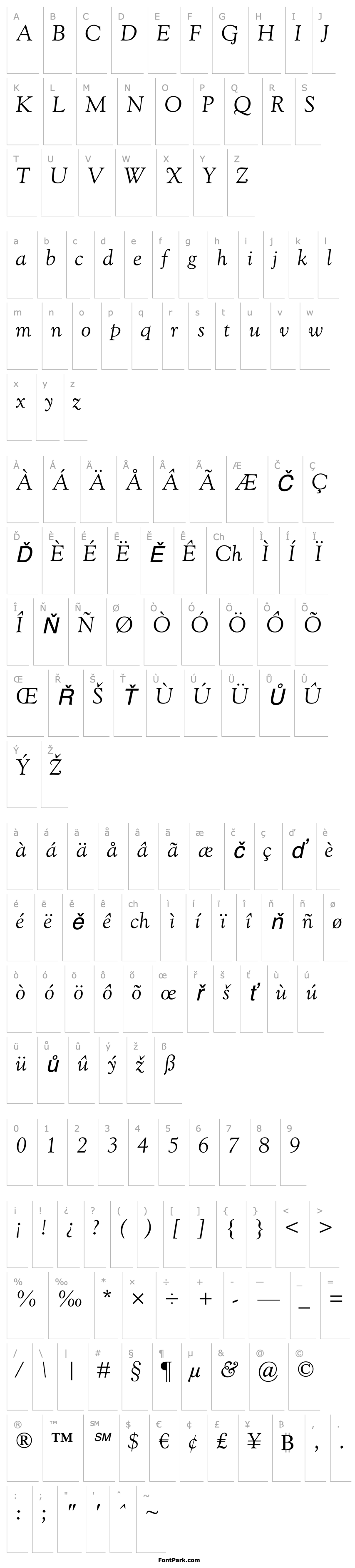 Overview GoudyOldStyleMTStd-Italic