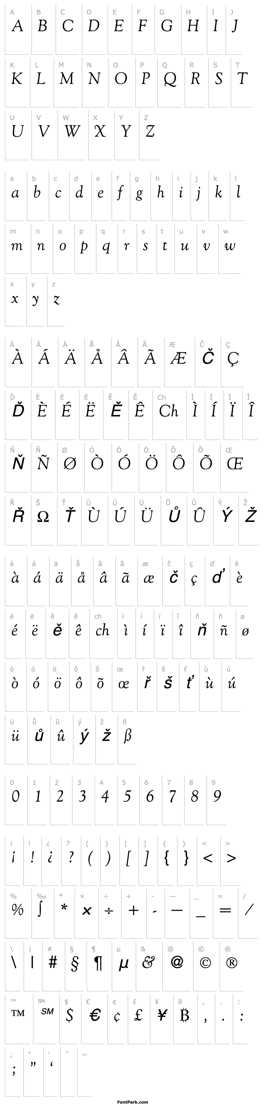 Přehled GoudyOldStyleTwo-RegularItalic